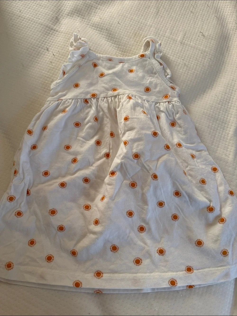 Carter's White Dress with Orange Sun Motif
